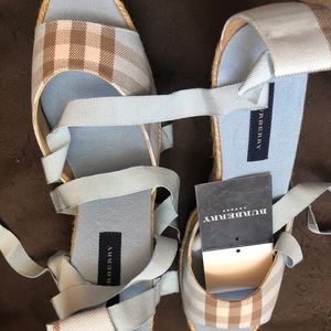 Burberry peep toe wedges